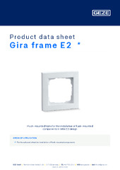 Gira frame E2  * Product data sheet EN