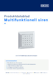Multifunktionell siren Produktdatablad SV