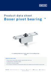 Boxer pivot bearing Product data sheet EN