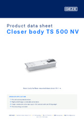 Closer body TS 500 NV Product data sheet EN