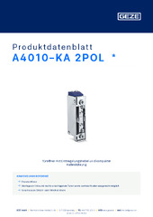 A4010-KA 2POL  * Produktdatenblatt DE