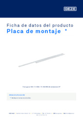 Placa de montaje  * Ficha de datos del producto ES