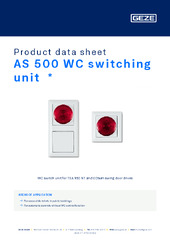 AS 500 WC switching unit  * Product data sheet EN