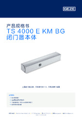 TS 4000 E KM BG 闭门器本体 产品规格书 ZH