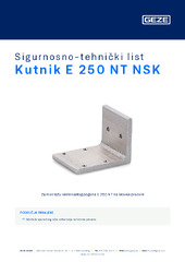 Kutnik E 250 NT NSK Sigurnosno-tehnički list HR