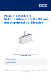 Set Glasklemmplatte 30 mm durchgehend verblendet Produktdatenblatt DE