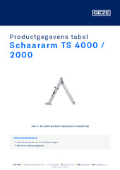 Schaararm TS 4000 / 2000 Productgegevens tabel NL