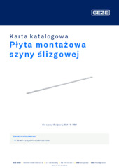Płyta montażowa szyny ślizgowej Karta katalogowa PL