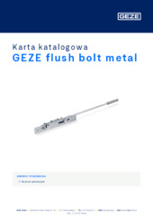 GEZE flush bolt metal Karta katalogowa PL