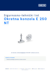 Okretna konzola E 250 NT Sigurnosno-tehnički list HR