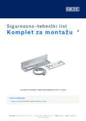 Komplet za montažu  * Sigurnosno-tehnički list HR