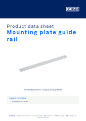 Mounting plate guide rail Product data sheet EN