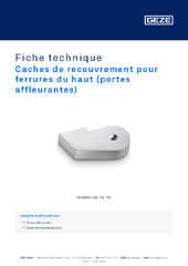 Caches de recouvrement pour ferrures du haut (portes affleurantes) Fiche technique FR
