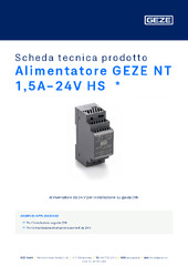 Alimentatore GEZE NT 1,5A-24V HS  * Scheda tecnica prodotto IT