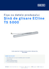 Șină de glisare ECline TS 5000 Fișa cu datele produsului RO