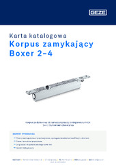 Korpus zamykający Boxer 2-4 Karta katalogowa PL