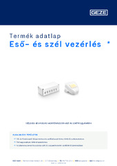 Eső- és szél vezérlés  * Termék adatlap HU