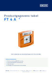 FT 4 A  * Productgegevens tabel NL