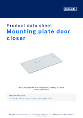 Mounting plate door closer Product data sheet EN