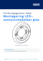 Montagering LED-sensorschakelaar glas Productgegevens tabel NL