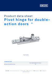 Pivot hinge for double-action doors  * Product data sheet EN