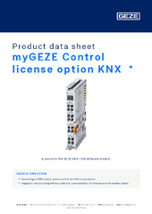 myGEZE Control license option KNX  * Product data sheet EN