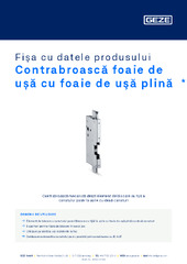 Contrabroască foaie de ușă cu foaie de uşă plină  * Fișa cu datele produsului RO