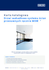 Drzwi wahadłowe systemu ścian przesuwnych ręcznie MSW  * Karta katalogowa PL