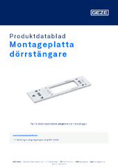Montageplatta dörrstängare Produktdatablad SV