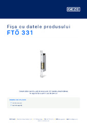 FTÖ 331 Fișa cu datele produsului RO