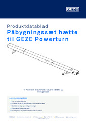 Påbygningssæt hætte til GEZE Powerturn Produktdatablad DA
