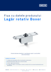 Lagăr rotativ Boxer Fișa cu datele produsului RO