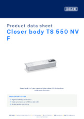 Closer body TS 550 NV F Product data sheet EN