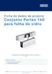 Conjunto Perlan 140 para folha de vidro Ficha de dados de produto PT