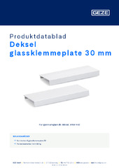 Deksel glassklemmeplate 30 mm Produktdatablad NB