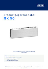 GK 50 Productgegevens tabel NL