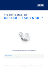 Konsoll E 1500 NSK  * Produktdatablad NB