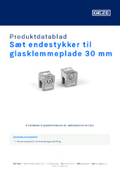 Sæt endestykker til glasklemmeplade 30 mm Produktdatablad DA