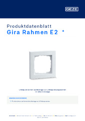 Gira Rahmen E2  * Produktdatenblatt DE