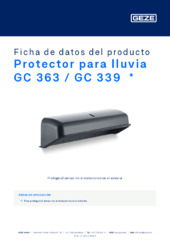 Protector para lluvia GC 363 / GC 339  * Ficha de datos del producto ES