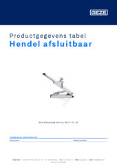 Hendel afsluitbaar Productgegevens tabel NL