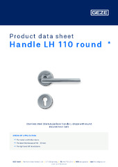 Handle LH 110 round  * Product data sheet EN