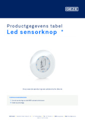 Led sensorknop  * Productgegevens tabel NL