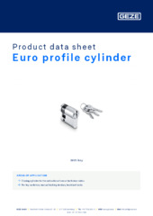 Euro profile cylinder Product data sheet EN