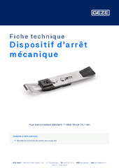 Dispositif d'arrêt mécanique Fiche technique FR