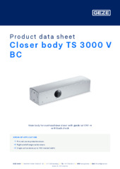 Closer body TS 3000 V BC Product data sheet EN