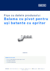 Balama cu pivot pentru uși batante cu opritor Fișa cu datele produsului RO