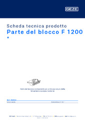 Parte del blocco F 1200  * Scheda tecnica prodotto IT