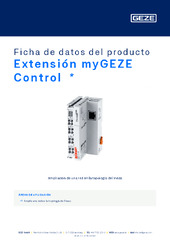 Extensión myGEZE Control  * Ficha de datos del producto ES