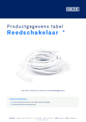 Reedschakelaar  * Productgegevens tabel NL